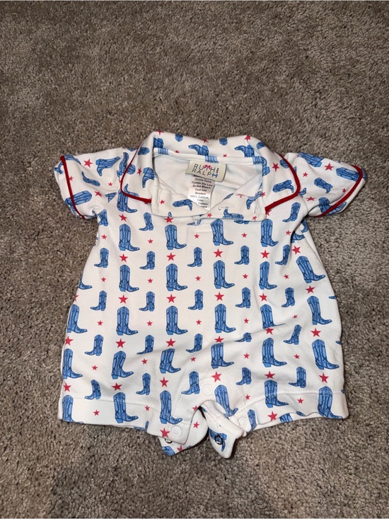 Ruth And Ralph Other - Ruth and ralph White Cowboy Boot Print Baby One-Piece